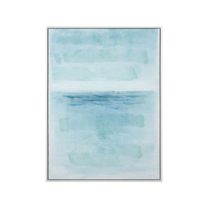 Canvas Blues Abstract with White Frame