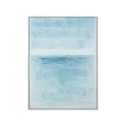 Canvas Blues Abstract with White Frame