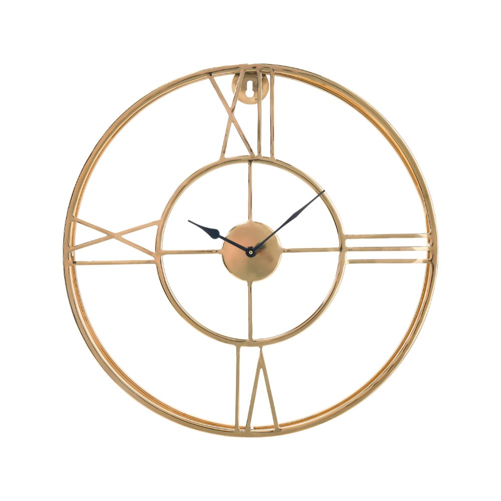 Metal Double Framed Gold Round Wall Clock