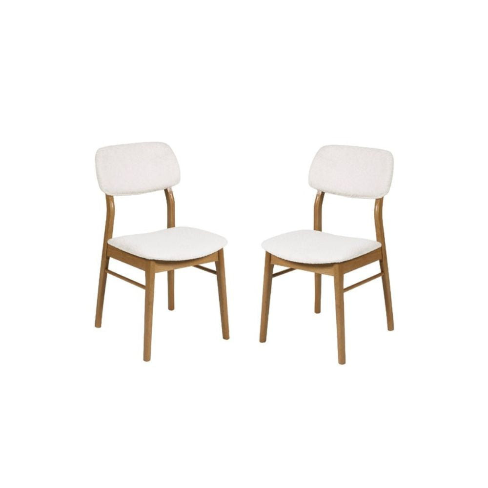Theia White Boucle Upholstered Dining Chairs (Set of 2 )