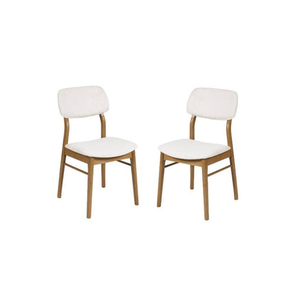 Theia White Boucle Upholstered Dining Chairs (Set of 2 )