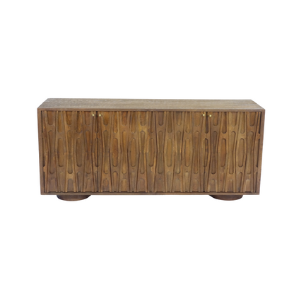 Aranya Solid Wood 4 Door Retro Carved Sideboard