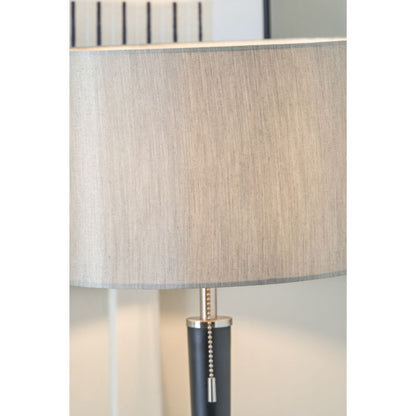 Metal Lowry Brushed Silver and Matt Black Table Lamp