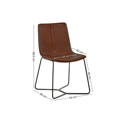 Joren Tan Brown PU Leather Dining Chair (Set of 2)