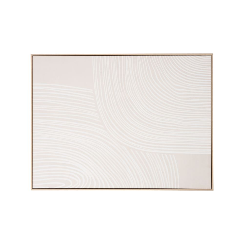 Canvas Natural and White Abstract with Natural Frame