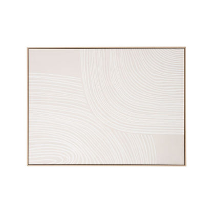 Canvas Natural and White Abstract with Natural Frame