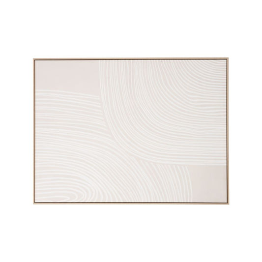 Canvas Natural and White Abstract with Natural Frame