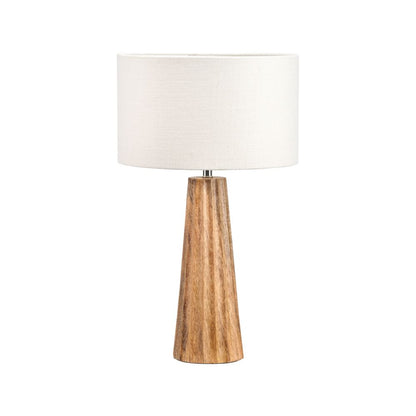 Draydon Mango Wood Textured Cone Table Lamp