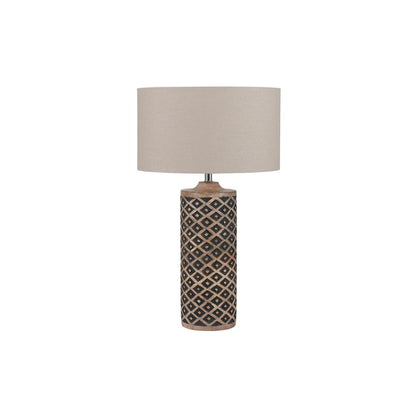 Orissa Wooden Tall Diamond Table Lamp