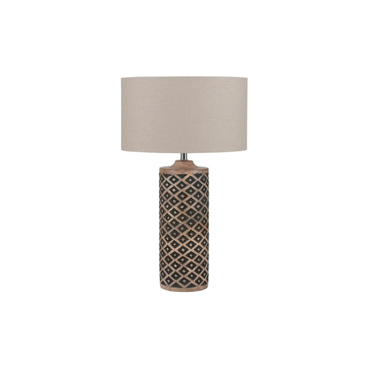 Orissa Wooden Tall Diamond Table Lamp