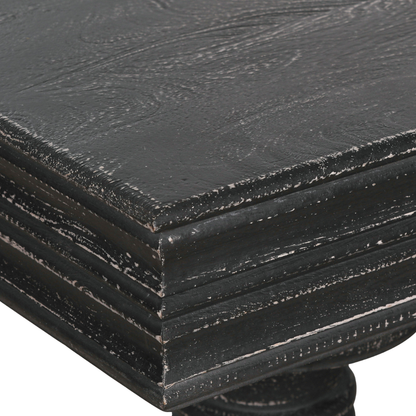 Solmere Distressed Black Mango Wood 180cm Console Table