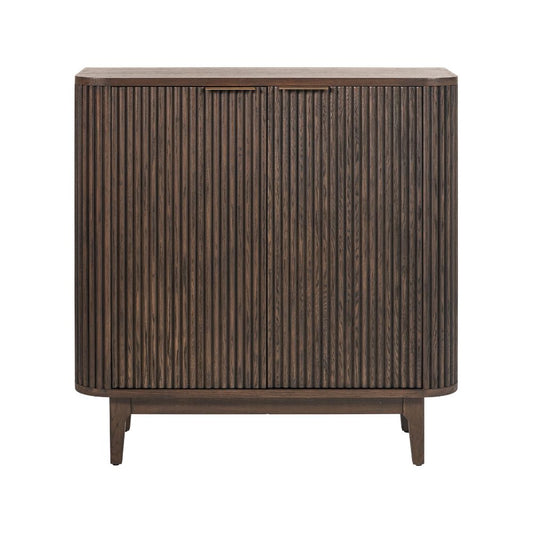 Raie Dark Brown Pine Wood Sideboard