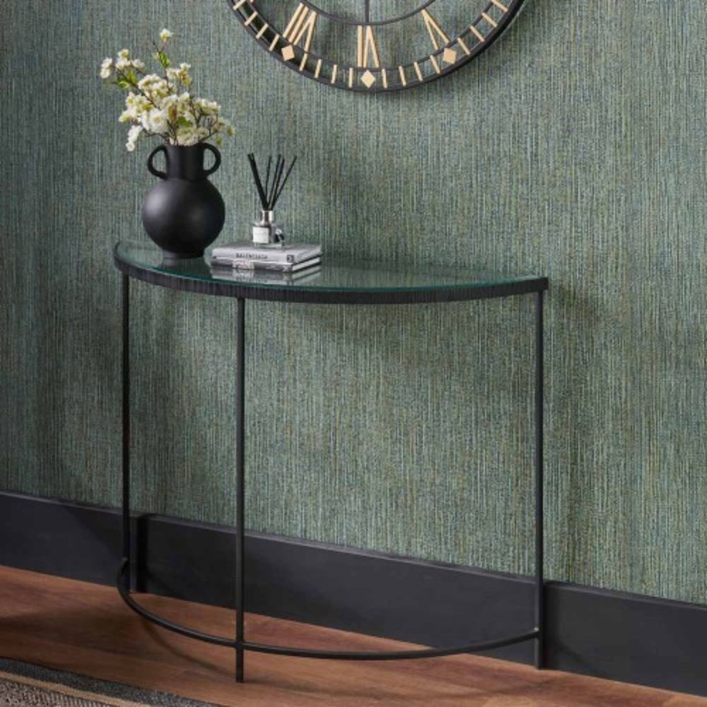 Marazzi Bevelled Glass Half Moon Console Table