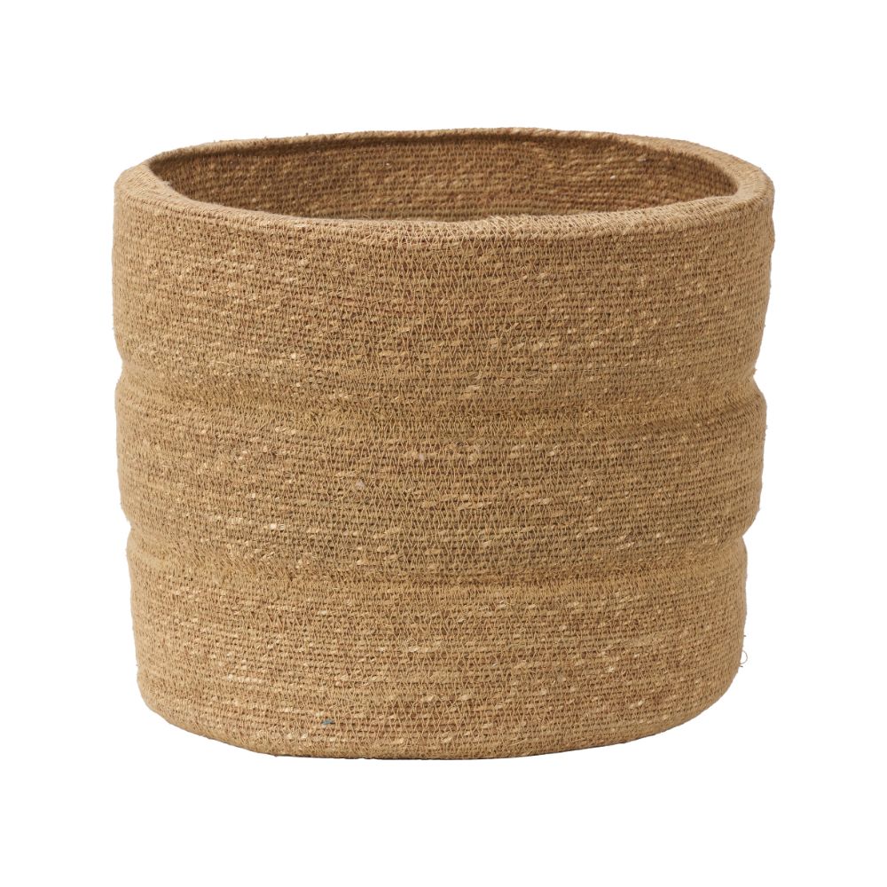 Seagrass Natural Ribbed Basket
