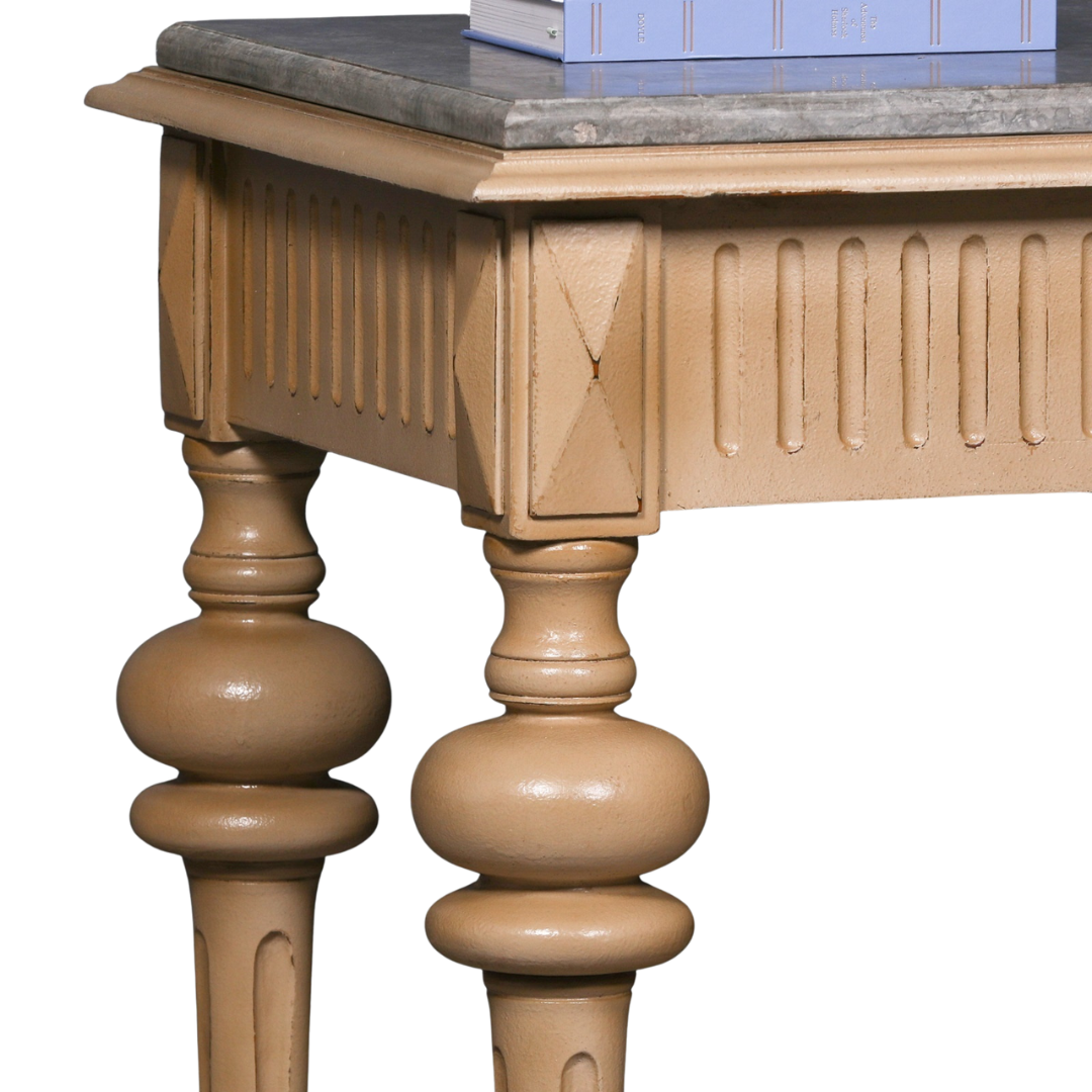 Arbouré Painted White Cedar Console Table with Stone Top
