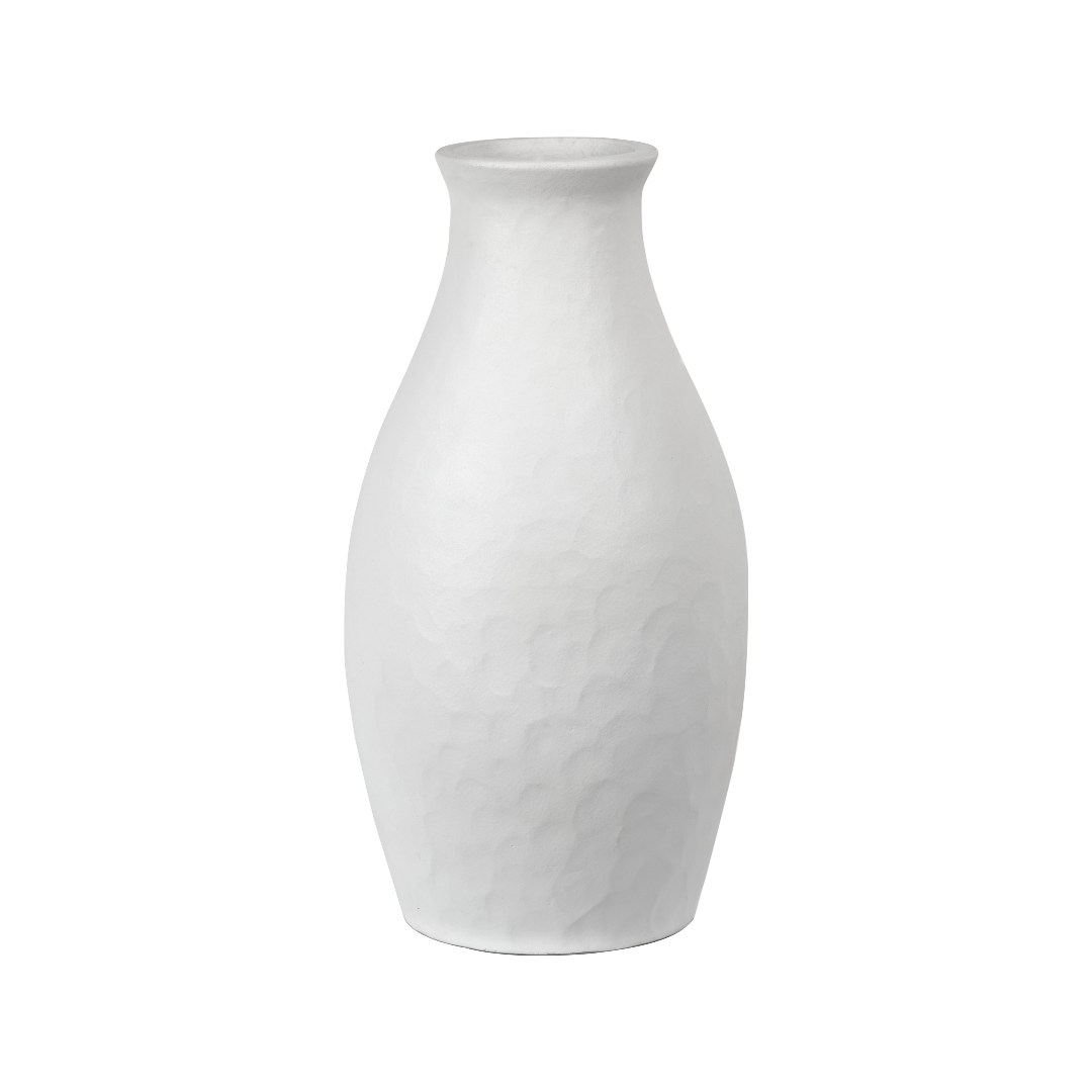 Eirene White Textured Stoneware Vase