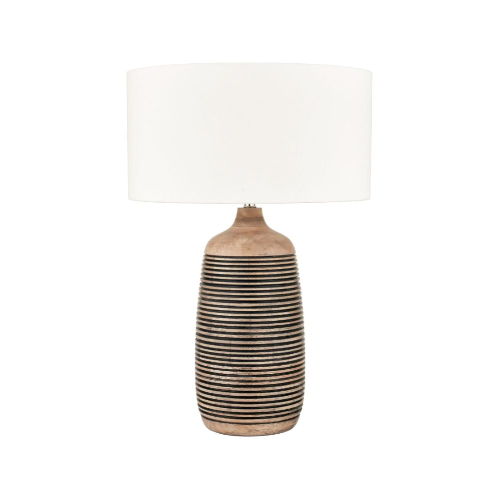 Caspian Mango Wood Natural Grooved Table Lamp