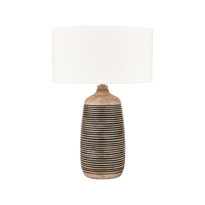 Caspian Mango Wood Natural Grooved Table Lamp