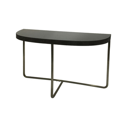 Knightsbridge Half Moon with Black Tinted Glass Console Table