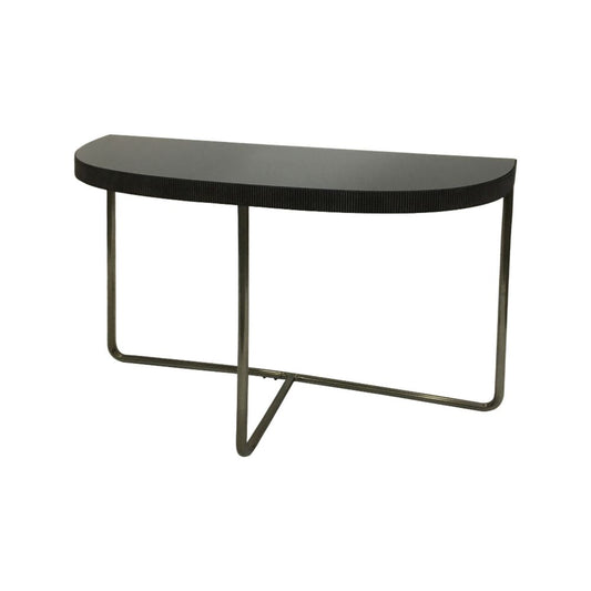 Knightsbridge Half Moon with Black Tinted Glass Console Table
