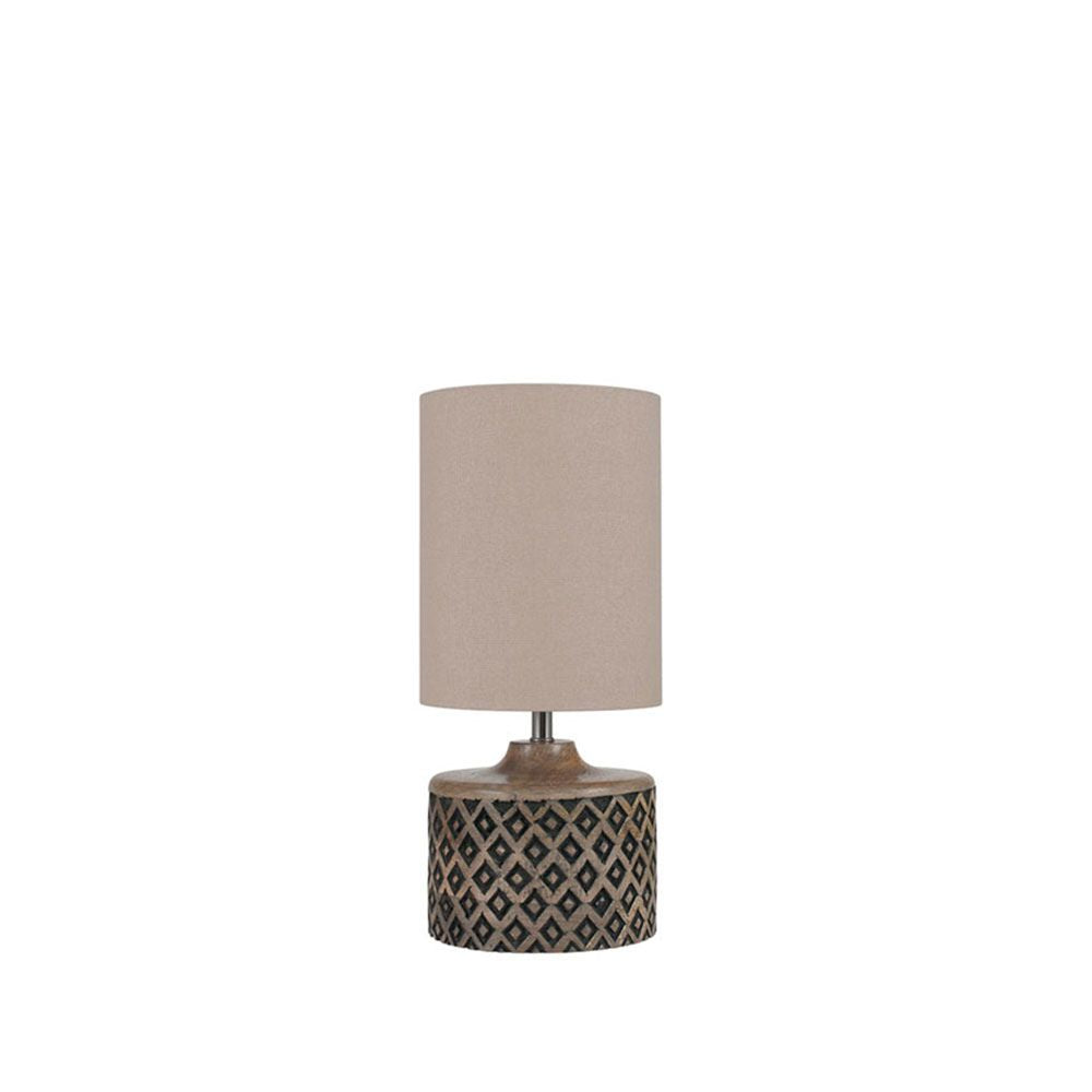 Orissa Wooden Short Diamond Table Lamp
