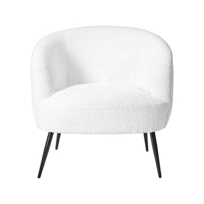 Siena Bouclé Fabric and Black Metal Tub Armchair