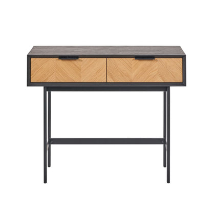 Hailee Pine Wood 2 Drawer Console Table