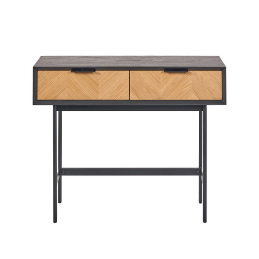 Hailee Pine Wood 2 Drawer Console Table
