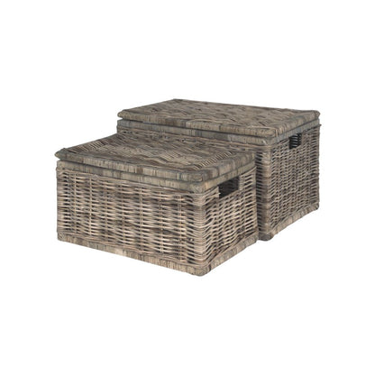 Kubu Grey Rectangular Basket Chests (Set of 2)