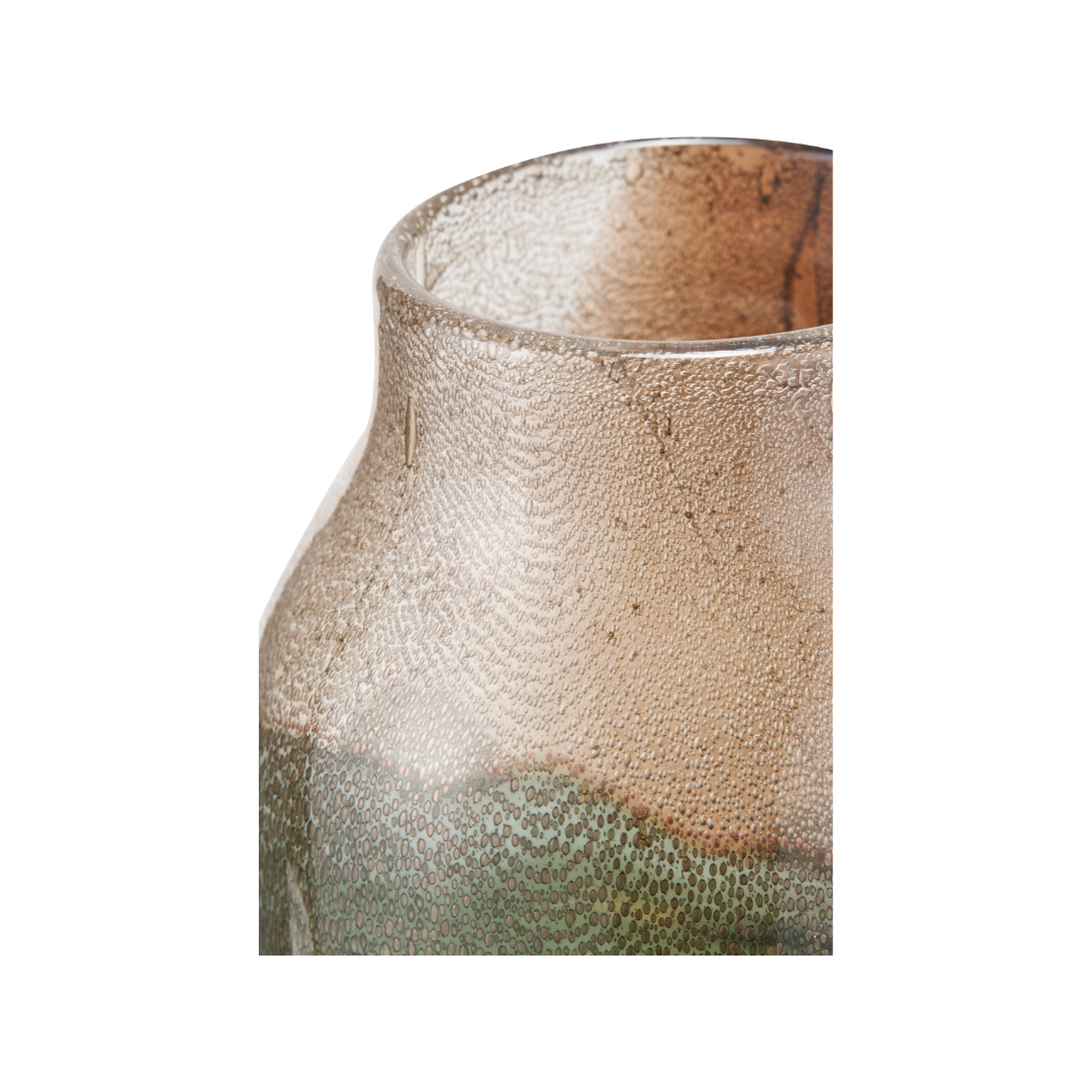 Valtellina Brown and Green Glass Vase