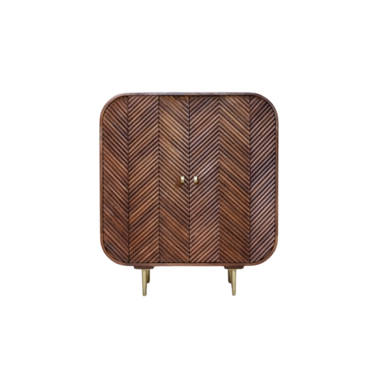 Aranya Solid Wood 2 Door Chip Sideboard