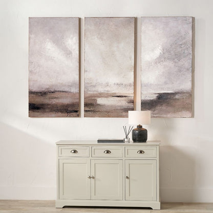 Canvases Grey and Neutrals Abstract Landscape (Set of 3)