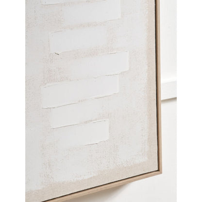 Textured Canvas White and Natural with Natural Frame