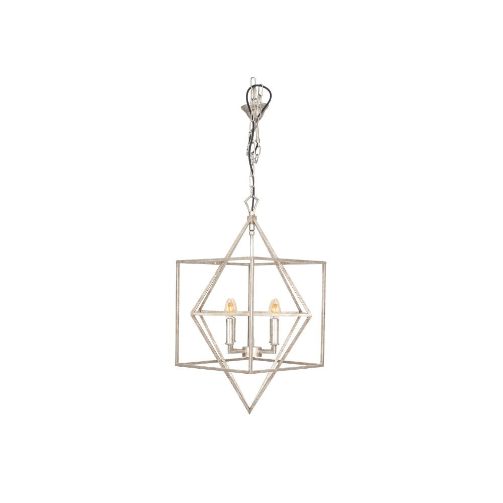 Sirius Antique Silver Metal Multi Arm Cube Pendant