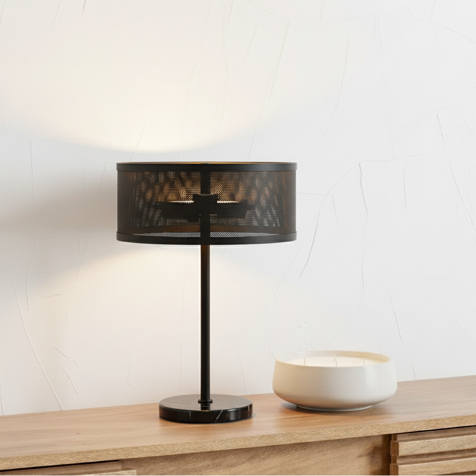 Storm Mesh Black Table Lamp