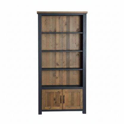 Splash of Blue Large Open Bookcase with Doors