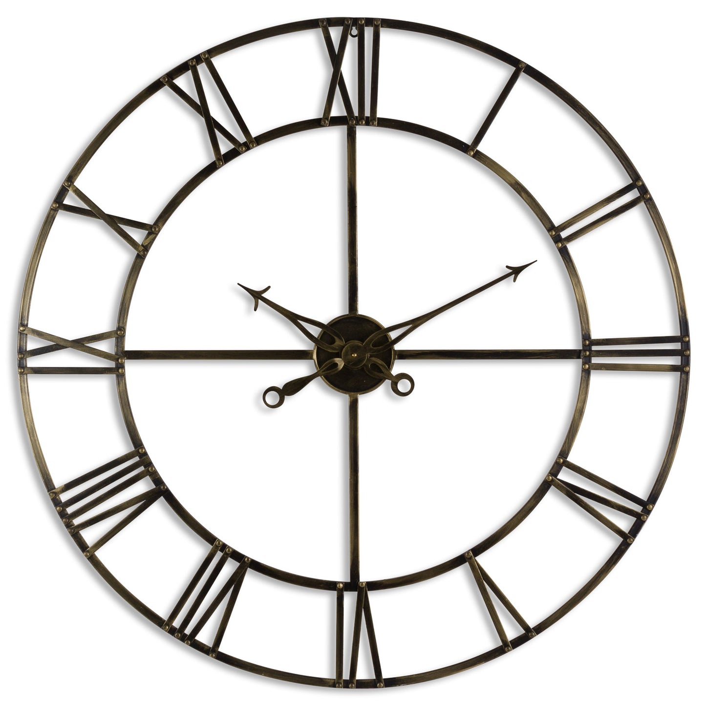 Skeleton Antique Brass Large Wall Clock