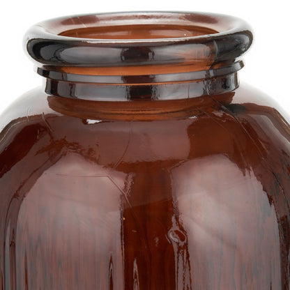 Recycled Glass Ribbed Vase Tall