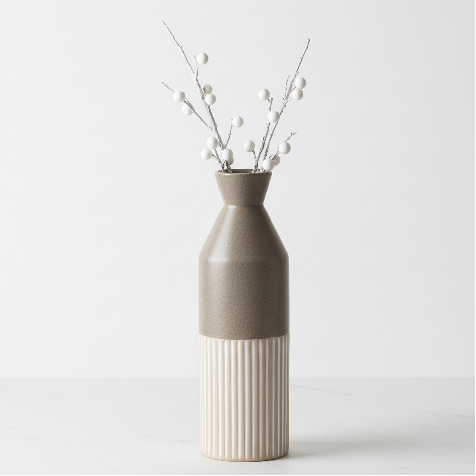 Mason Ceramic Ellipse Grey Tall Vase
