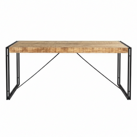 Cosmo Industrial Metal & Reclaimed Wood Dining Table