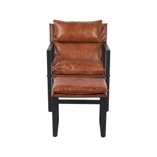 Nico Leather Chair and Footstool