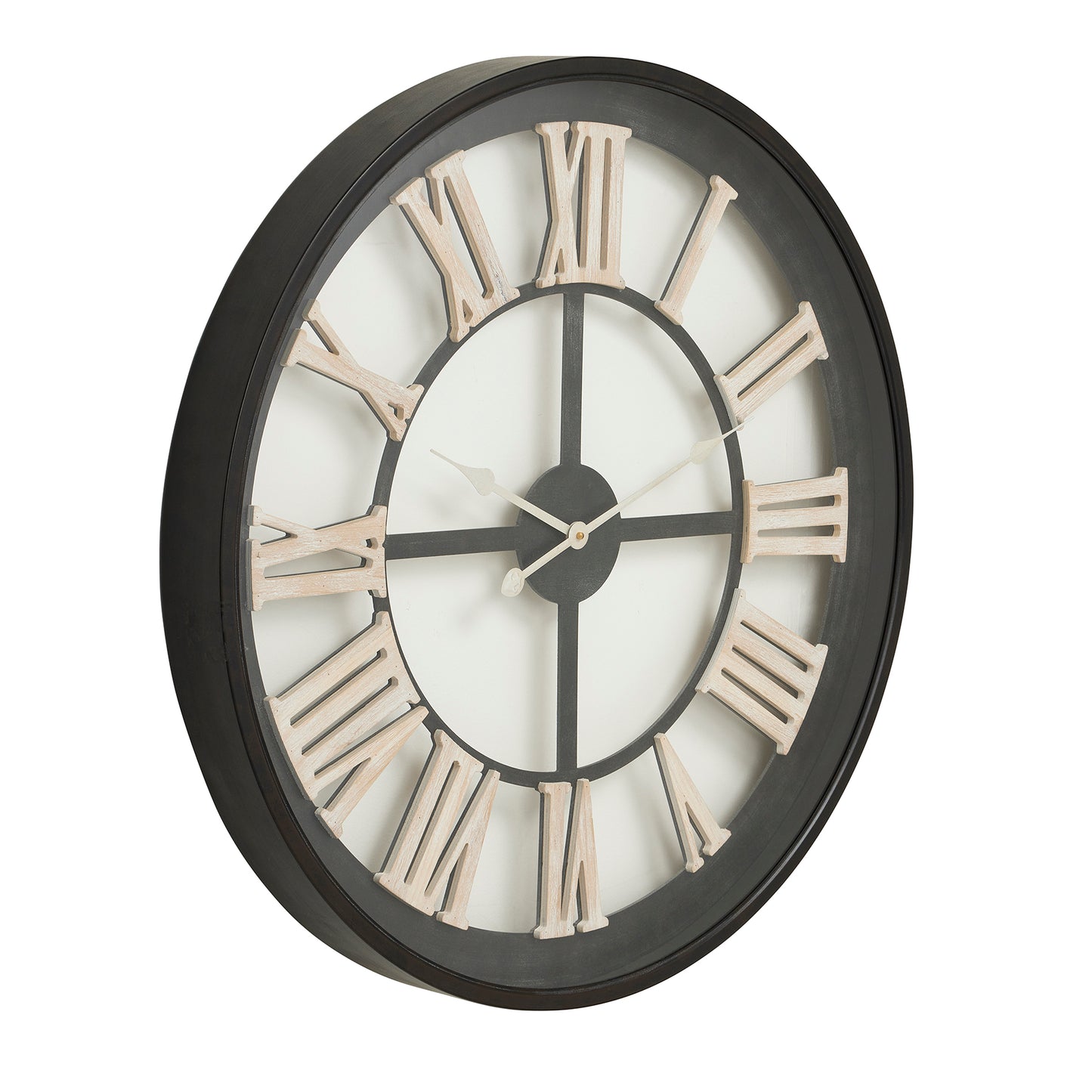 Skeleton Black Framed Wall Clock