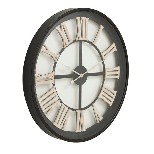 Skeleton Black Framed Wall Clock