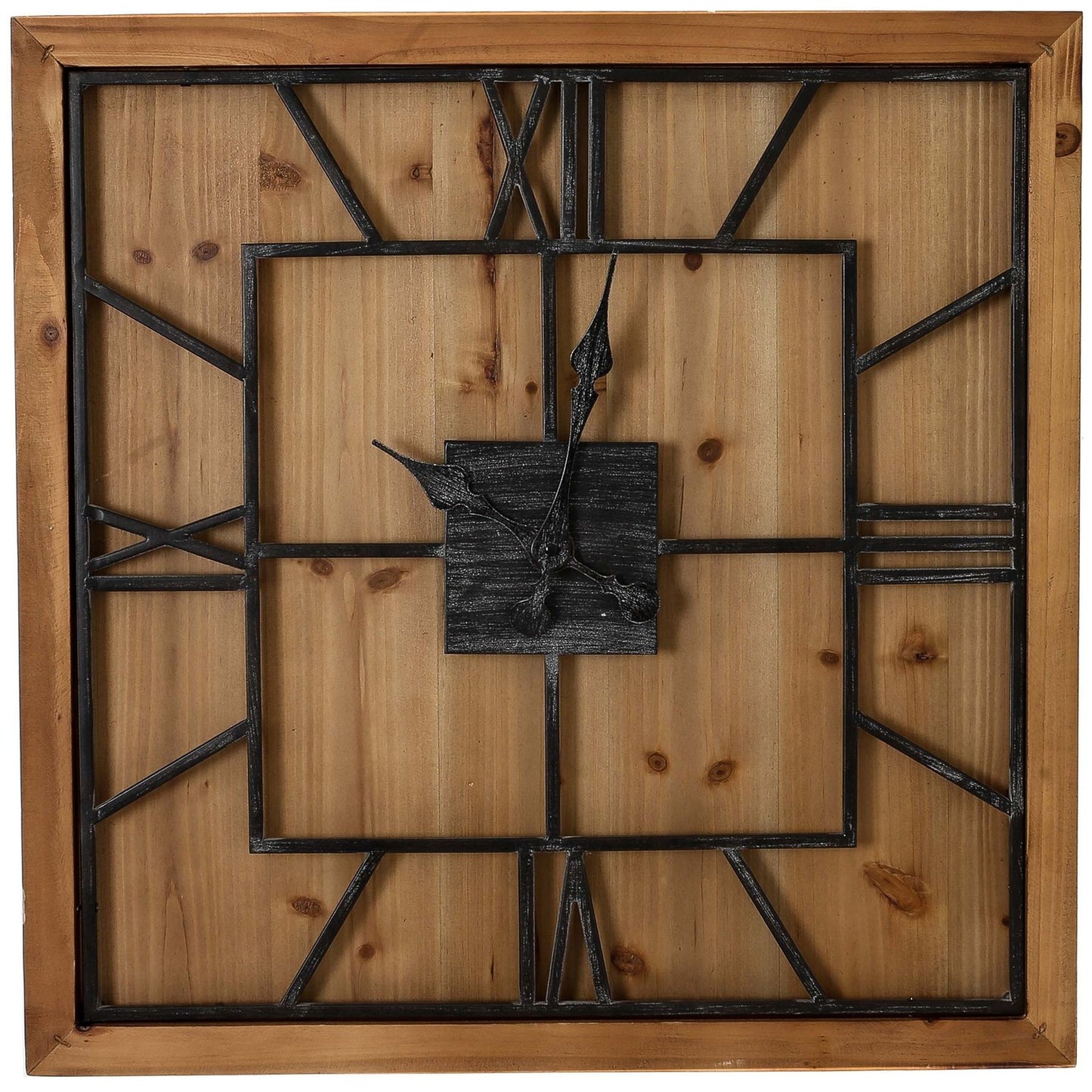 Williston Wooden Square Large Wall Clock