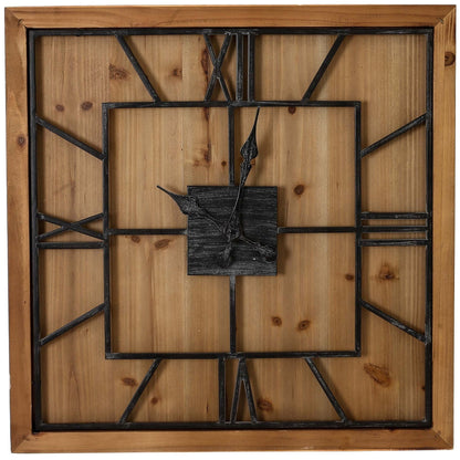 Williston Wooden Square Large Wall Clock