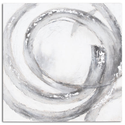 Galaxy Silver And Grey Hand Painted Canvas Wall Art