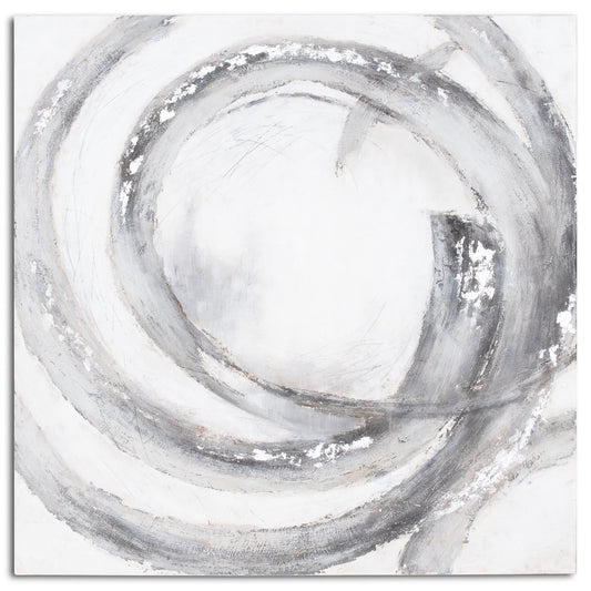 Galaxy Silver And Grey Hand Painted Canvas Wall Art
