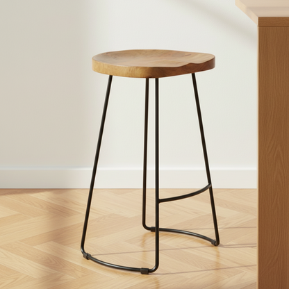 Franklin Hardwood Shaped Bar Stool