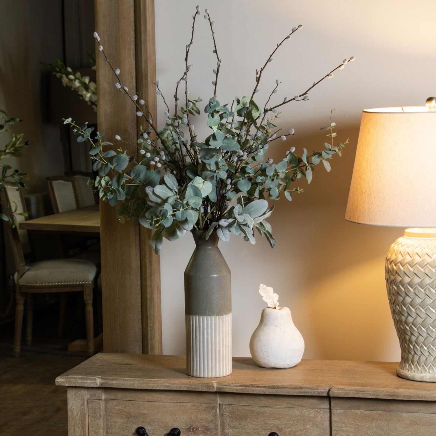Mason Ceramic Ellipse Grey Tall Vase