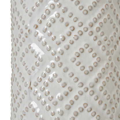 White Beaded Ceramic Table Lamp